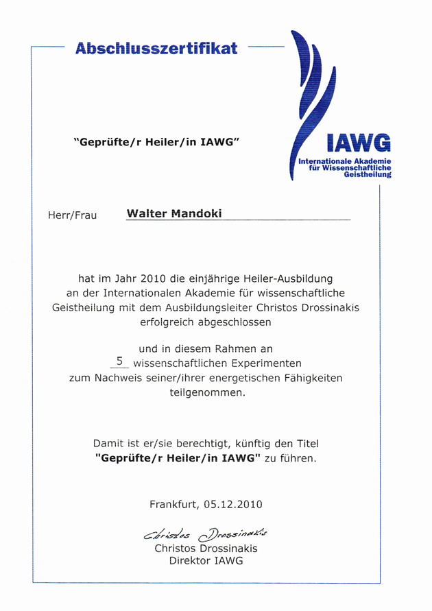 IAWG Zertifikat Seite 1